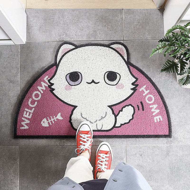 HKM-390867 Silk Circle PVC Entrance Door Mat for Porch and Home Décor