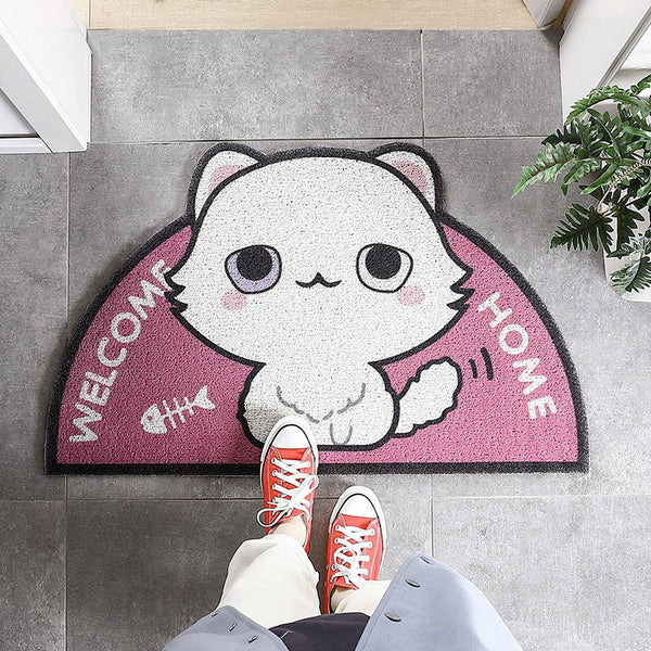 HKM-390867 Silk Circle PVC Entrance Door Mat for Porch and Home Décor