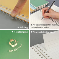 HKM-390995 Cute Animal Pattern A5 Soft Ring Spiral Bound Notebook with PP Cover