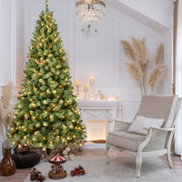 HKM-390995 Prelit PVC Christmas Tree in Sizes 5ft to 9ft with Durable Memory Wire