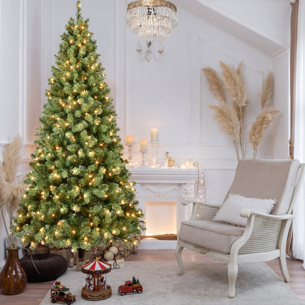 HKM-390995 Prelit PVC Christmas Tree in Sizes 5ft to 9ft with Durable Memory Wire