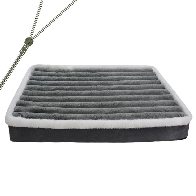 HKM-3910205 Warm Anti-Bite Dog Mat Mattress in Green, Pink, and Gray - Multiple Sizes Available