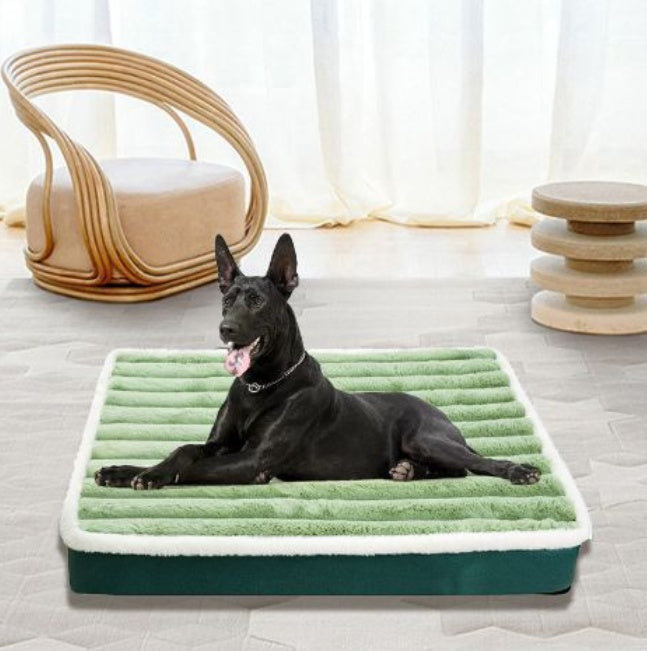 HKM-3910205 Warm Anti-Bite Dog Mat Mattress in Green, Pink, and Gray - Multiple Sizes Available