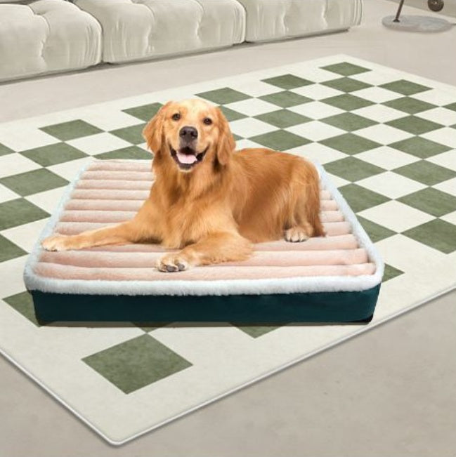 HKM-3910205 Warm Anti-Bite Dog Mat Mattress in Green, Pink, and Gray - Multiple Sizes Available
