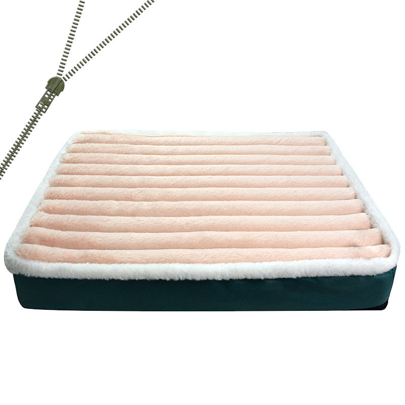 HKM-3910205 Warm Anti-Bite Dog Mat Mattress in Green, Pink, and Gray - Multiple Sizes Available