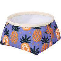 HKM-3910333 Foldable Waterproof Dog Food Bowl - Easy to Clean Polyester & PEVA, Portable for Pets
