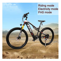 HKM-391187 27-Speed Electric Mountain Bike with Aluminum Frame, 48V 13Ah Battery, LCD Display, Air Suspension Fork, and Disc Brakes