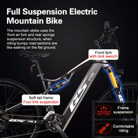 HKM-391187 27-Speed Electric Mountain Bike with Aluminum Frame, 48V 13Ah Battery, LCD Display, Air Suspension Fork, and Disc Brakes