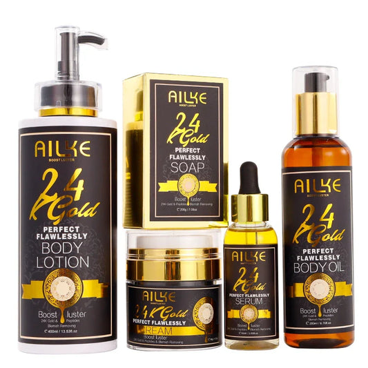 HKM-391187 Customisable 24K Gold Moisturising Face Care Set with Papaya Extract for Melasma and Dark Spot Treatment