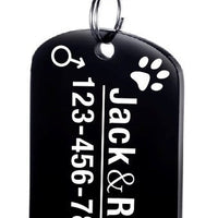 HKM-3911997 Personalized Stainless Steel Pet ID Tag with Natural Zircon Pendant