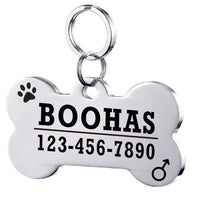 HKM-3911997 Personalized Stainless Steel Pet ID Tag with Natural Zircon Pendant