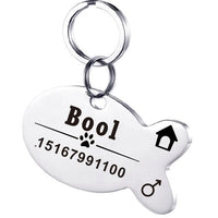 HKM-3911997 Personalized Stainless Steel Pet ID Tag with Natural Zircon Pendant