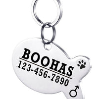 HKM-3911997 Personalized Stainless Steel Pet ID Tag with Natural Zircon Pendant