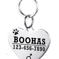 HKM-3911997 Personalized Stainless Steel Pet ID Tag with Natural Zircon Pendant