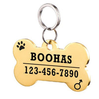HKM-3911997 Personalized Stainless Steel Pet ID Tag with Natural Zircon Pendant