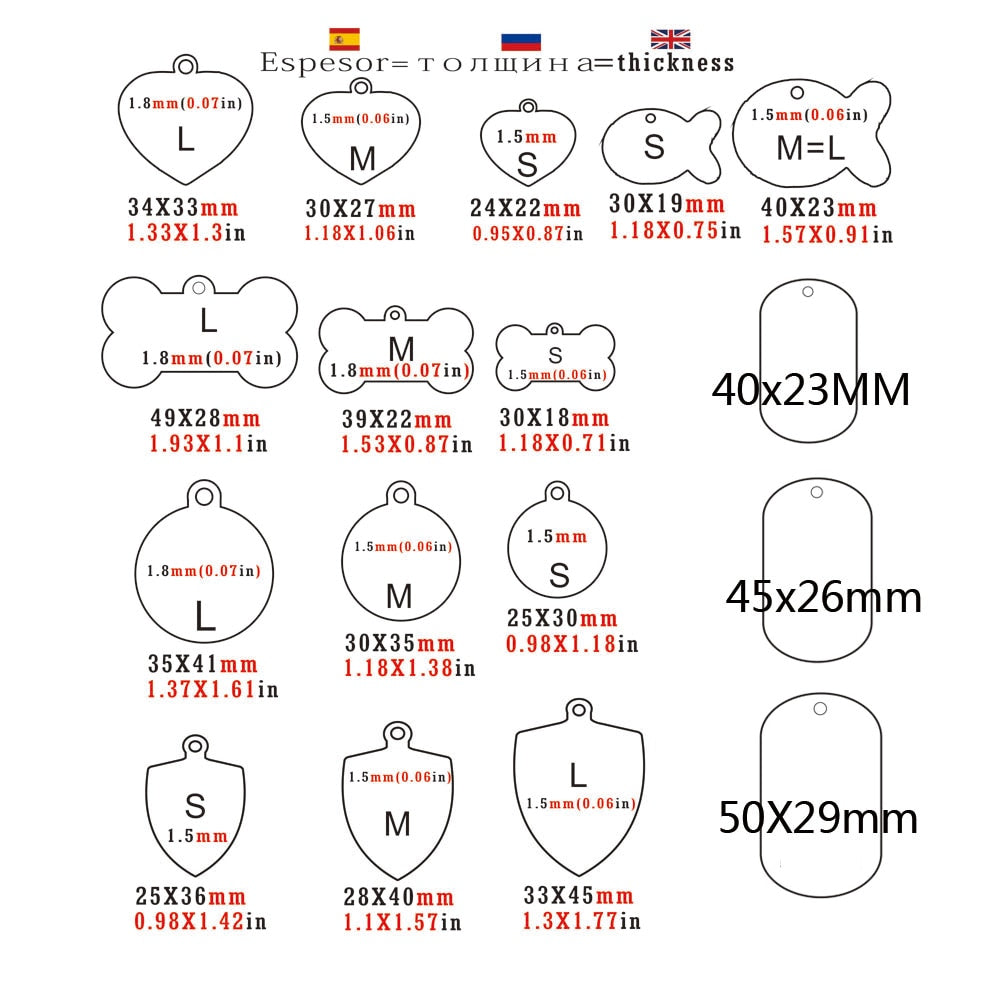 HKM-3911997 Personalized Stainless Steel Pet ID Tag with Natural Zircon Pendant