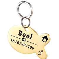 HKM-3911997 Personalized Stainless Steel Pet ID Tag with Natural Zircon Pendant