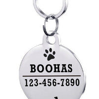 HKM-3911997 Personalized Stainless Steel Pet ID Tag with Natural Zircon Pendant