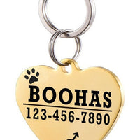 HKM-3911997 Personalized Stainless Steel Pet ID Tag with Natural Zircon Pendant