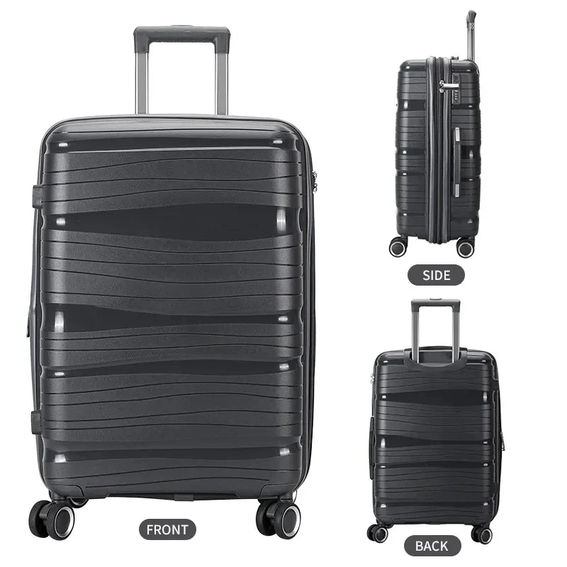 HKM-391251 Waterproof Expandable Suitcase Luggage with Four Spinner Wheels - Available in 20, 24, and 28 Inches