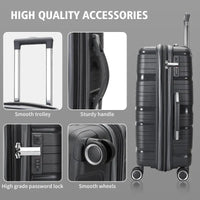 HKM-391251 Waterproof Expandable Suitcase Luggage with Four Spinner Wheels - Available in 20, 24, and 28 Inches