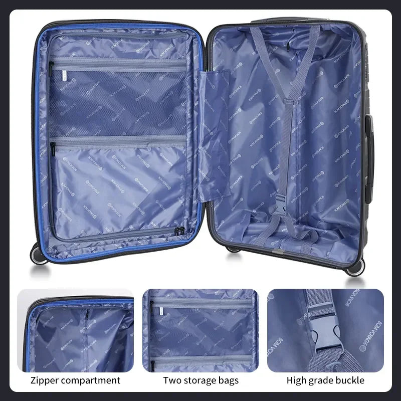 HKM-391251 Waterproof Expandable Suitcase Luggage with Four Spinner Wheels - Available in 20, 24, and 28 Inches