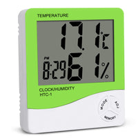 HKM-391379 Digital Temperature and Humidity Monitor with Clock and Alarm Function, LCD Display, Model HTC-1/HTC-2