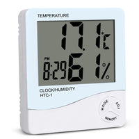 HKM-391379 Digital Temperature and Humidity Monitor with Clock and Alarm Function, LCD Display, Model HTC-1/HTC-2