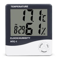 HKM-391379 Digital Temperature and Humidity Monitor with Clock and Alarm Function, LCD Display, Model HTC-1/HTC-2