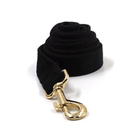 HKM-3915709 Black Velvet Pet Collar with Gold Buckle, Lead Rope, Bow, and Poop Bag Set