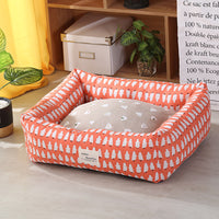 HKM-3915965 Cozy Linen Pet Nest with 3D High-Elastic PP Cotton Filling - Various Sizes Available