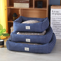 HKM-3915965 Cozy Linen Pet Nest with 3D High-Elastic PP Cotton Filling - Various Sizes Available