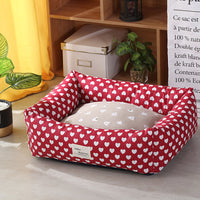 HKM-3915965 Cozy Linen Pet Nest with 3D High-Elastic PP Cotton Filling - Various Sizes Available