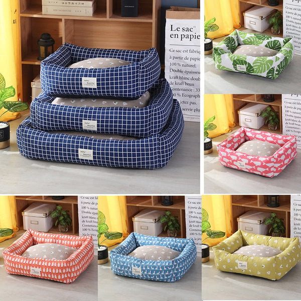 HKM-3915965 Cozy Linen Pet Nest with 3D High-Elastic PP Cotton Filling - Various Sizes Available