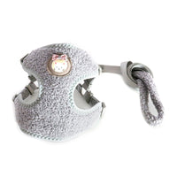 HKM-3916477 Cozy Cartoon Bear Velvet Dog Chest Strap for Comfort and Quick Release