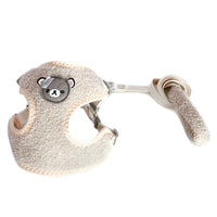 HKM-3916477 Cozy Cartoon Bear Velvet Dog Chest Strap for Comfort and Quick Release