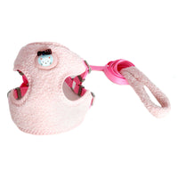 HKM-3916477 Cozy Cartoon Bear Velvet Dog Chest Strap for Comfort and Quick Release