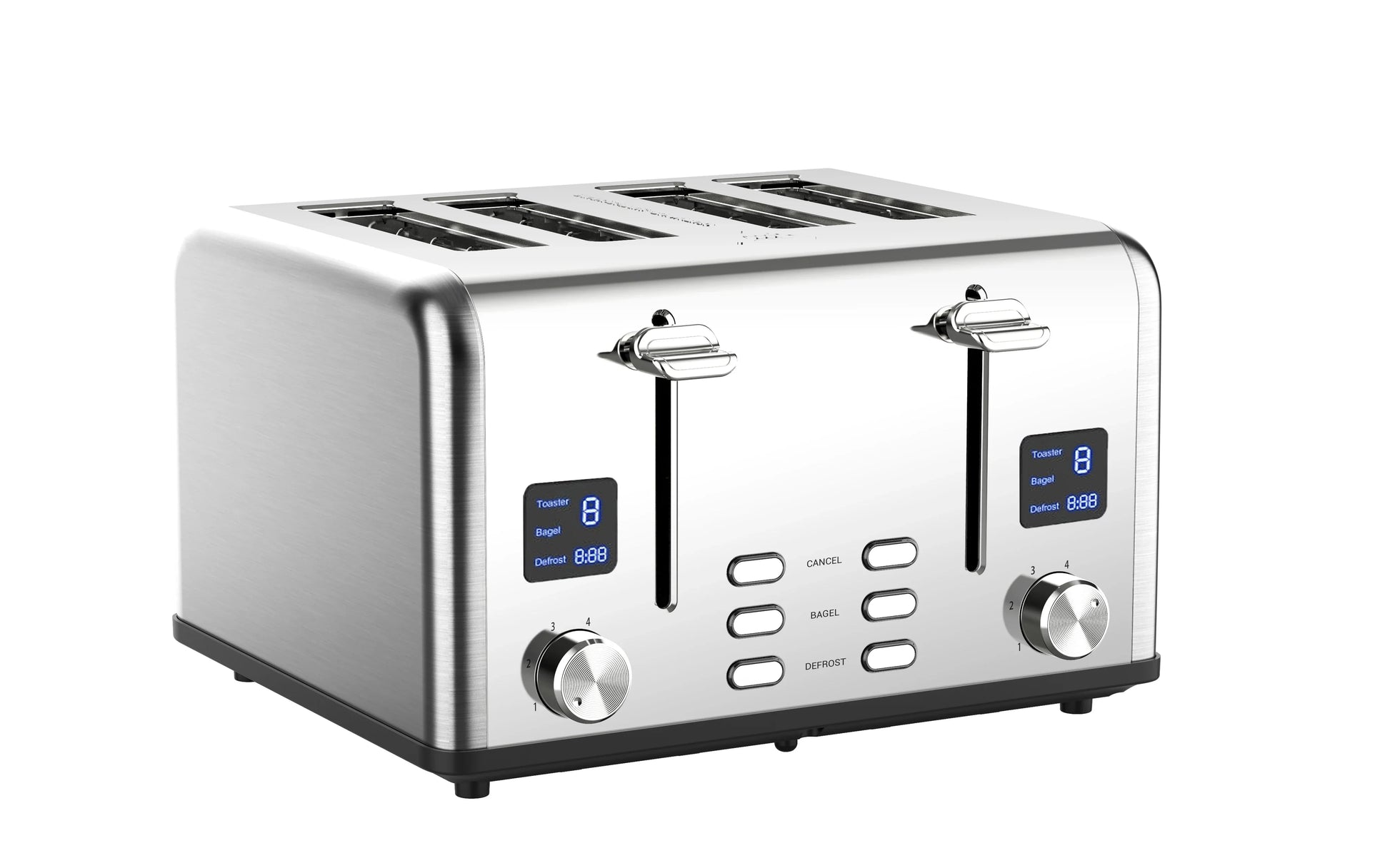HKM-391763 4-Slice Modern Touch Screen Toaster with LED Display and Dust Cover