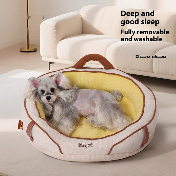 HKM-3917757 Seasonal Round Dog Nest Pet Mat in Multiple Sizes - Soft Furnishing Fabric with PP Cotton and Sponge Filling
