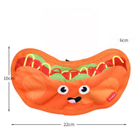 HKM-3919165 Durable Crinkle Hamburger Dog Toy with Squeaker - Interactive No Stuffing Chew Toy for Puppies and Dogs