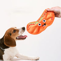 HKM-3919165 Durable Crinkle Hamburger Dog Toy with Squeaker - Interactive No Stuffing Chew Toy for Puppies and Dogs