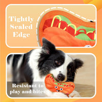 HKM-3919165 Durable Crinkle Hamburger Dog Toy with Squeaker - Interactive No Stuffing Chew Toy for Puppies and Dogs