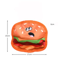 HKM-3919165 Durable Crinkle Hamburger Dog Toy with Squeaker - Interactive No Stuffing Chew Toy for Puppies and Dogs