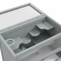 HKM-3919549 2-Level Gray Hamster Cage with Openable Roof, Ventilation, and Ramp Access