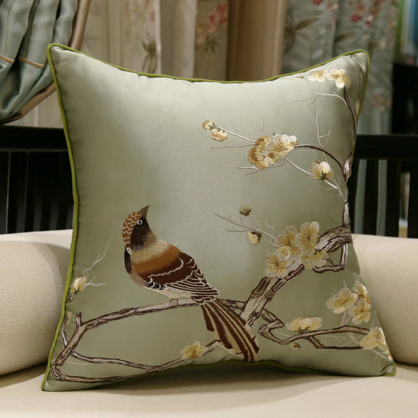 HKM-392147 Chinese Mahogany Sofa Cushion with Plant Flower Patterns - Multiple Sizes and Colors Available