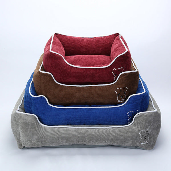 HKM-3921725 Bite-Resistant Corduroy Kennel - Multiple Sizes Available