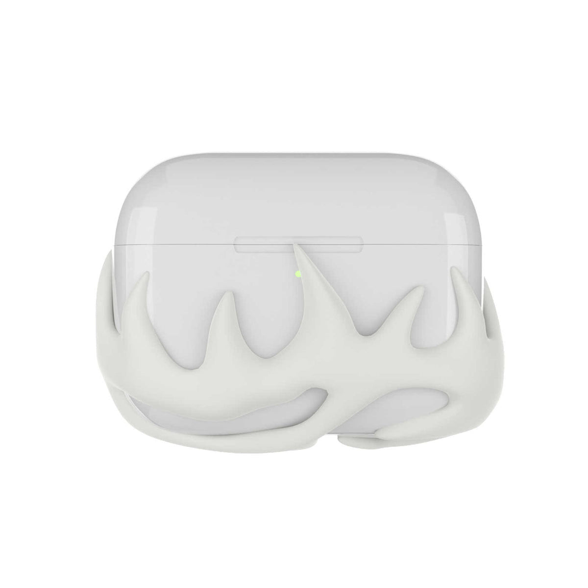 HKM-392211 3D Printed Resin Earphone Case for AirPods Pro - White Flame Design