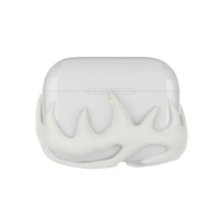 HKM-392211 3D Printed Resin Earphone Case for AirPods Pro - White Flame Design