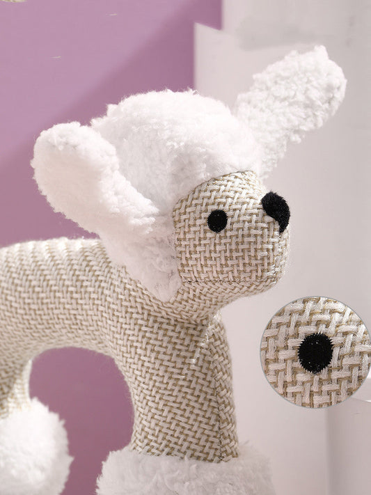 HKM-3922493 Creative Plush Toy for Dogs - Elephant, Sheep, and Monkey - 28cm Long, Linen and Plush Material