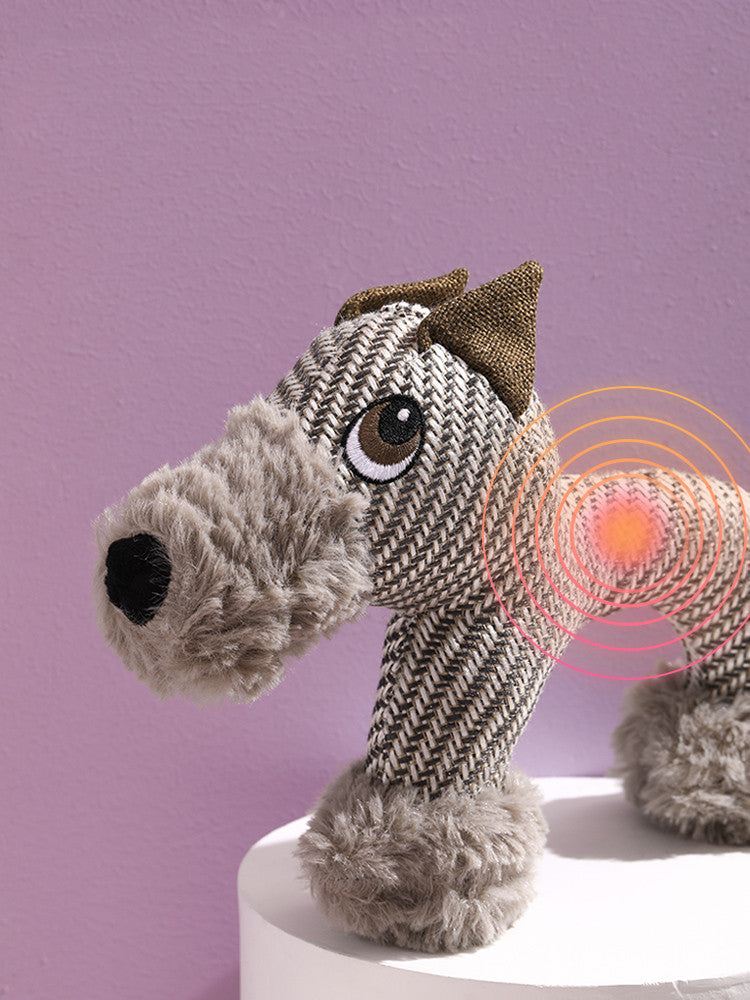 HKM-3922493 Creative Plush Toy for Dogs - Elephant, Sheep, and Monkey - 28cm Long, Linen and Plush Material